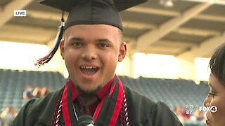 High school seniors in Port Charlotte celebrating graduation