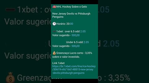 SUREBETS Arbitragem Aposta Esportiva NHL Hockey no Gelo