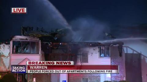 Warren apartment evacuated after large fire