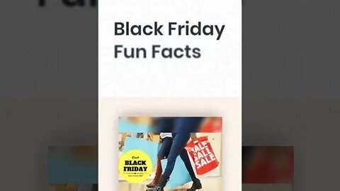 Black Friday Fun Facts, #shorts.