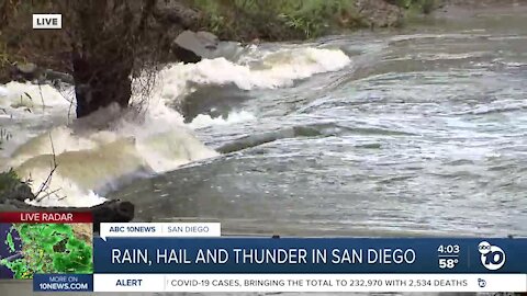 San Diego River floods again as heavy rain moves through the area