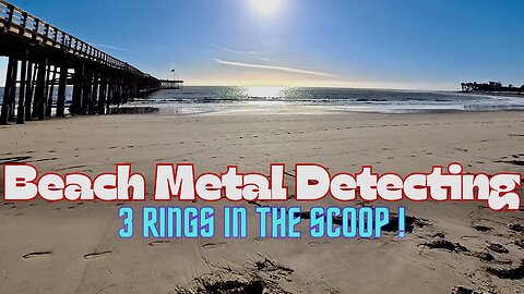 Beach Metal Detecting 3 Rings In The Scoop !