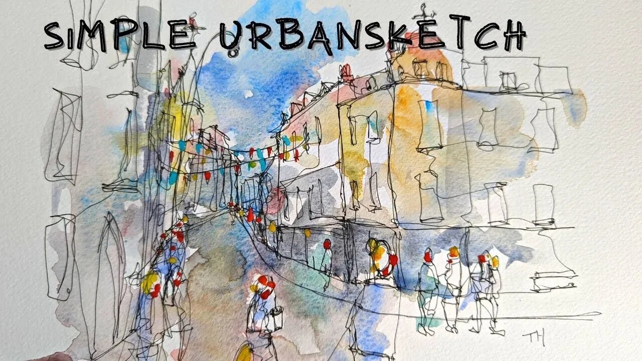 Urban Sketch - Loose Semi-Abstract Ink and Watercolour Tutorial