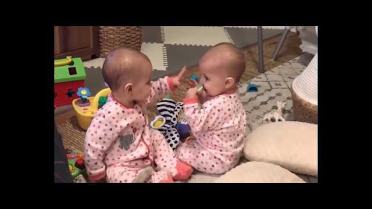 Cute baby Twins Fighting Funny Twins Baby Video