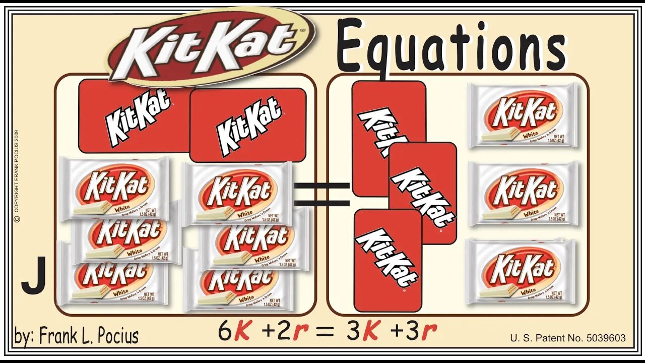 J1_vis KITKAT WHITE 6K+2r=3K+3r _ SOLVING BASIC EQUATIONS _ SOLVING BASIC WORD PROBLEMS