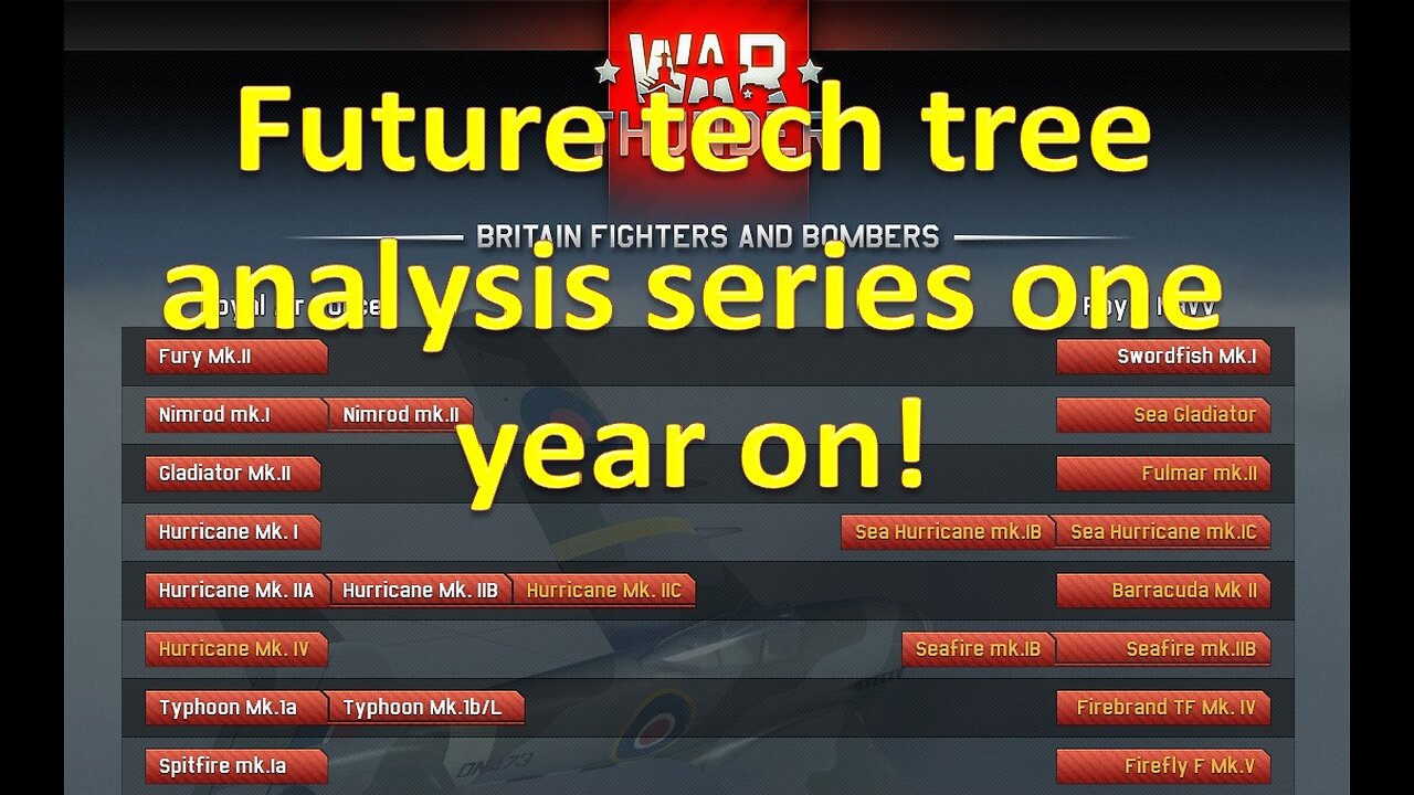 War Thunder - Future Tech Tree analysis series 1 year on!