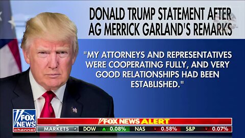 Trump Issues Statement After AG Garland’s Remarks