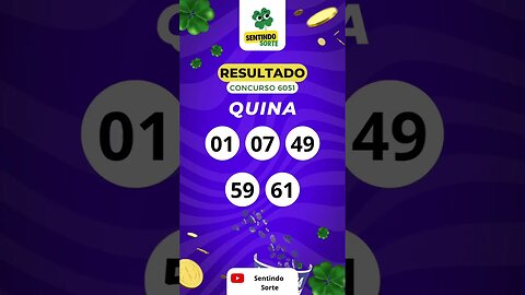 🍀 Resultado QUINA 6051 | Sentindo Sorte #shorts