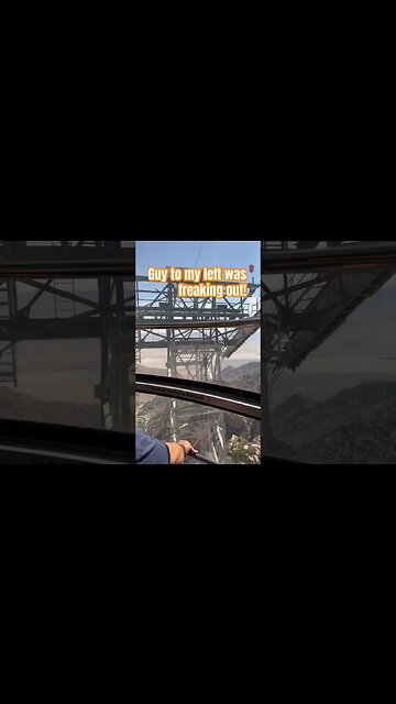 Guy freaking out on Palm Springs Tramway! #scared #rollercoaster #palmspring #tramway