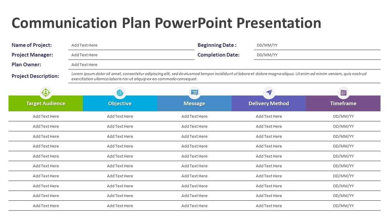 Communication Plan PowerPoint Template