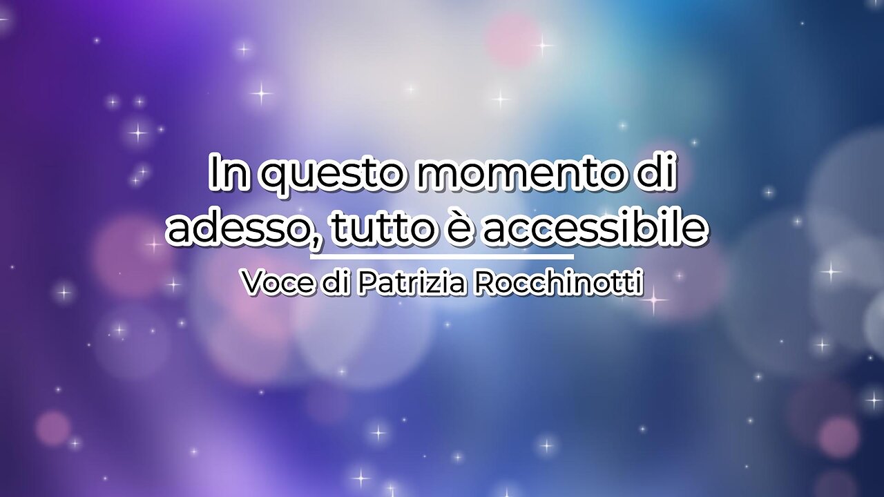 In questo momento di Adesso, tutto è accessibile