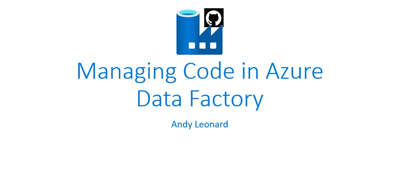 Managing Code in Azure Data Factory