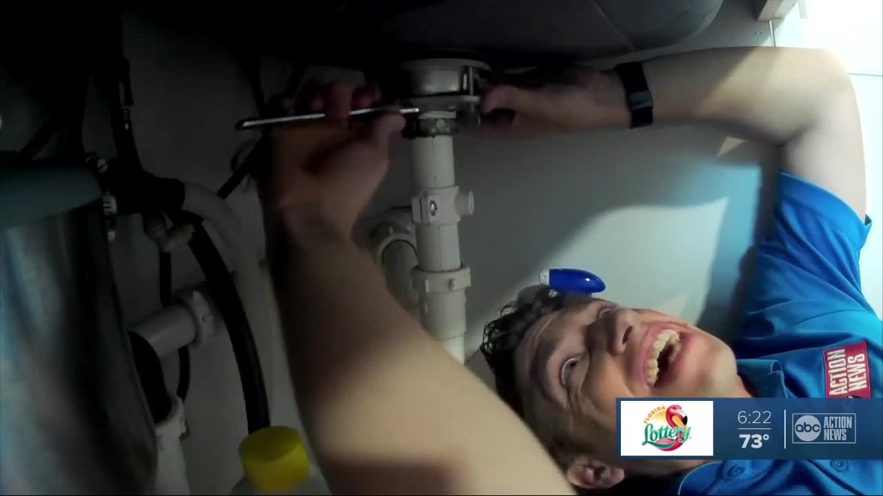 Sportscast from home while working from home: Leaky Sink Edition