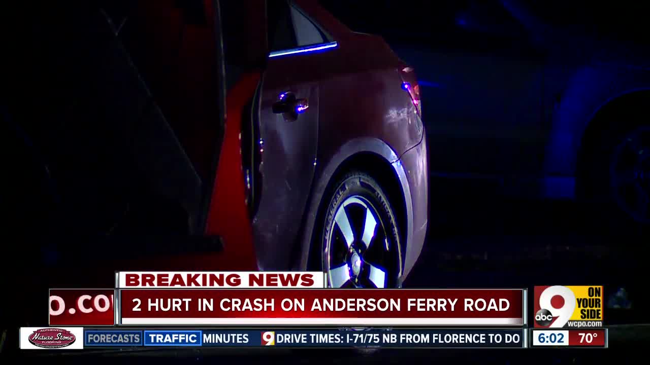 Two hurt in crash on Anderson Ferry Road