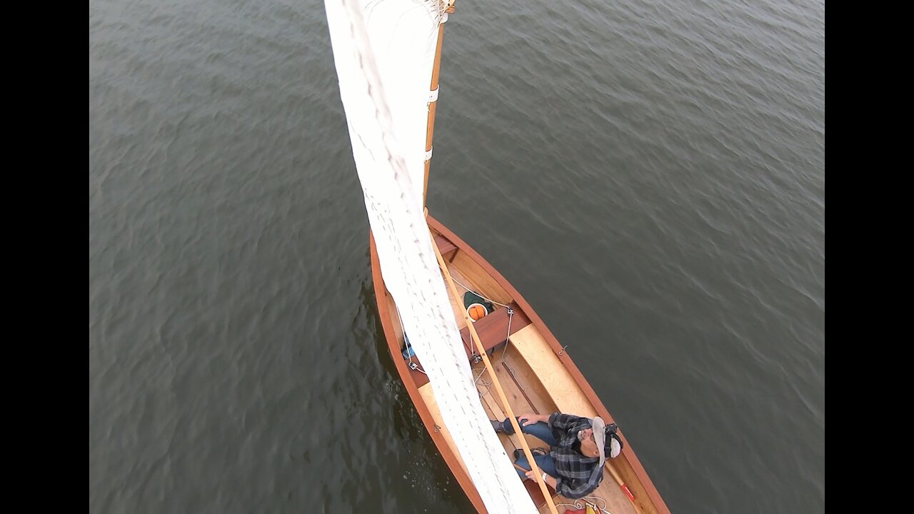 Sailing Grace: Foggy Morning Sail, Gaff Peak View