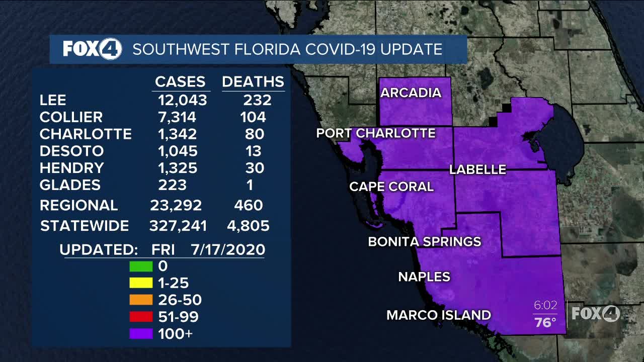 Here's a look at coronavirus cases as of July 17