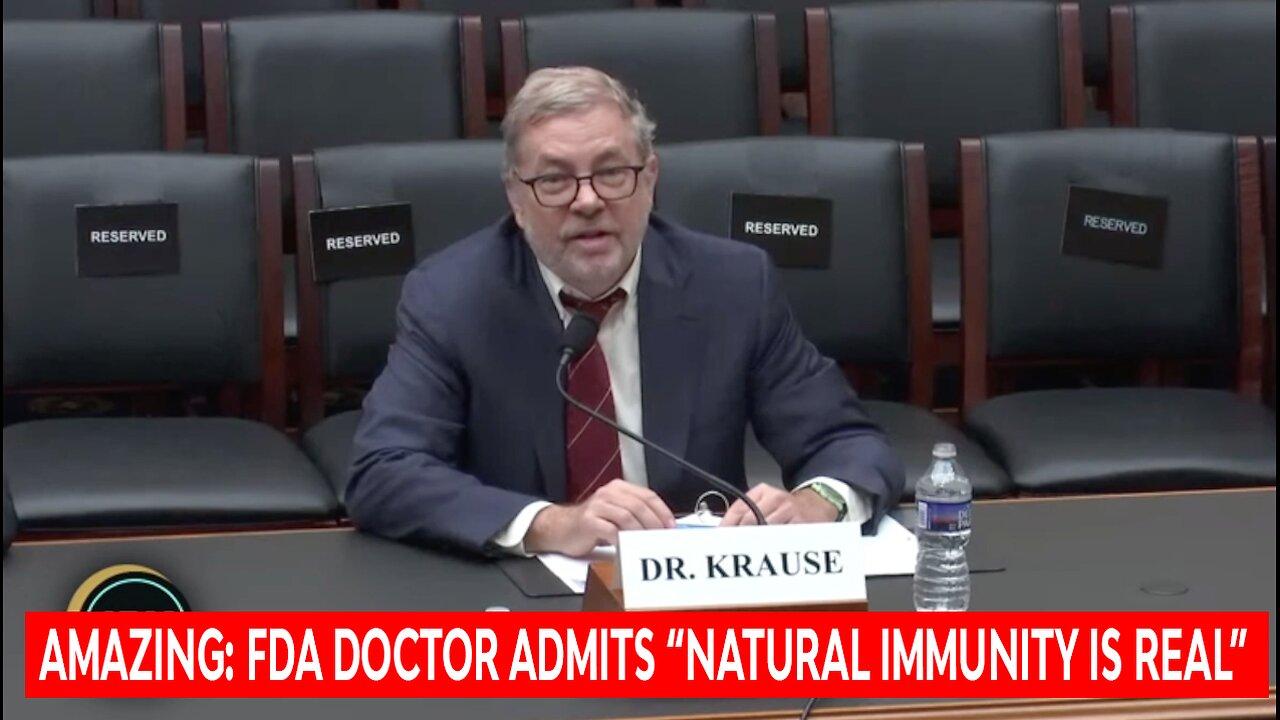 FDA Doctor is Stating in Sub Committee Hearing that "NATURAL IMMUNITY IS REAL " & Better Than Vax