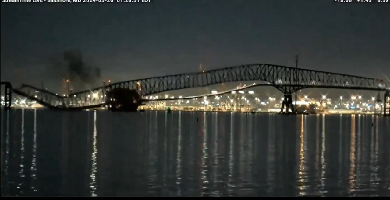 Francis Scott Key Bridge in Baltimore destroyed when a ship loses power