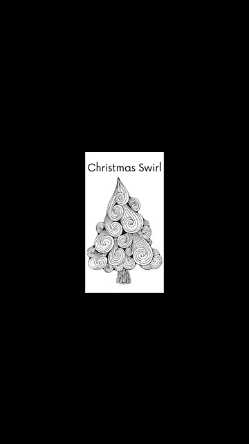 Digital art illustration | Christmas tree swirl art | Coloring page | Sketch Hand-drawn Animation