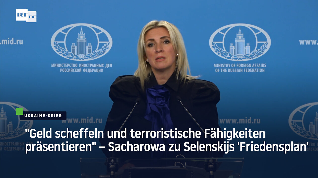 "Terroristische Fähigkeiten präsentieren" – Sacharowa zu Selenskijs 'Friedensplan'