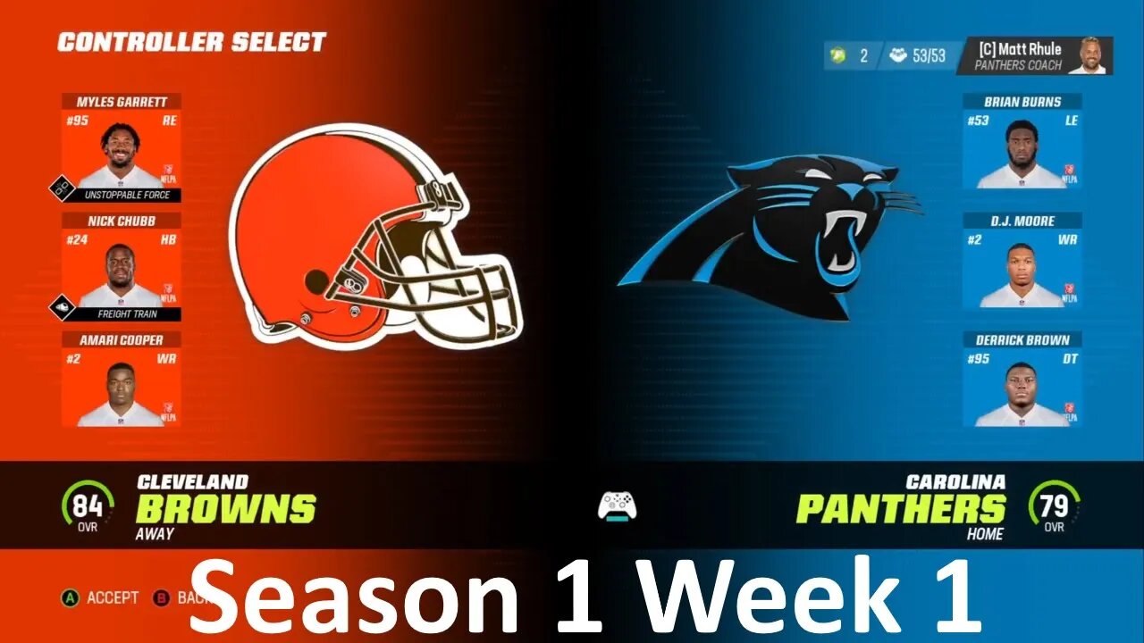 Madden Nfl 23 Browns Vs Panthers Simulation Franchise S1 W1