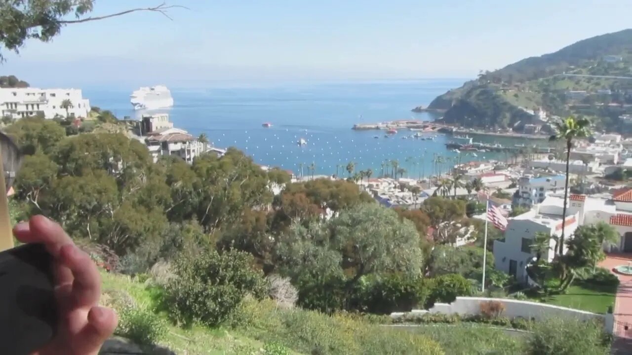 Catalina Island | View of the town of Avalon and Wrigley Mansion