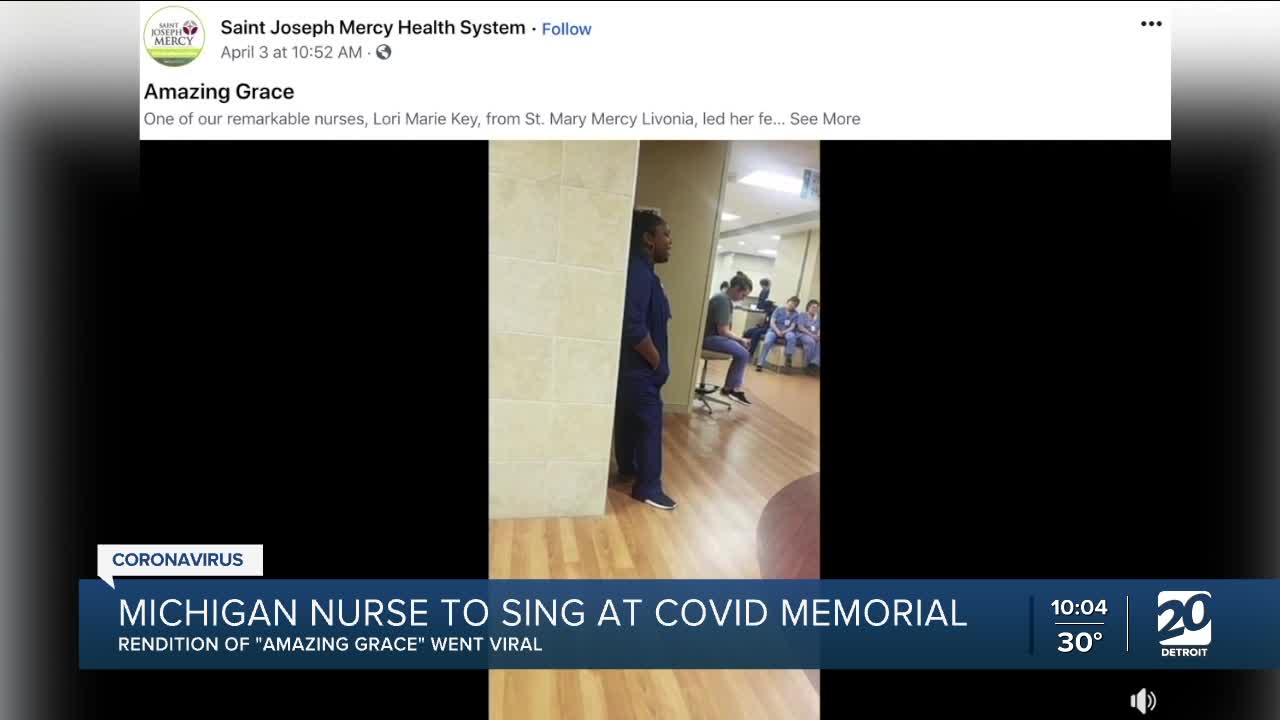 Michigan nurse who sang in viral video to perform at national memorial ceremony