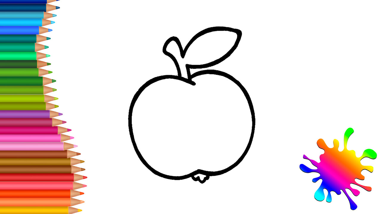 How to draw an APPLE. How to draw simply?