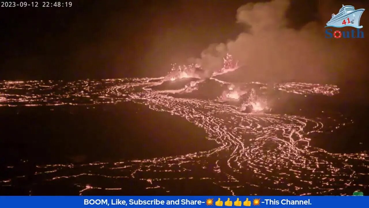 Live In Real Time Kīlauea Volcano, Hawaii (Halemaʻumaʻu crater). 13/09/2023.