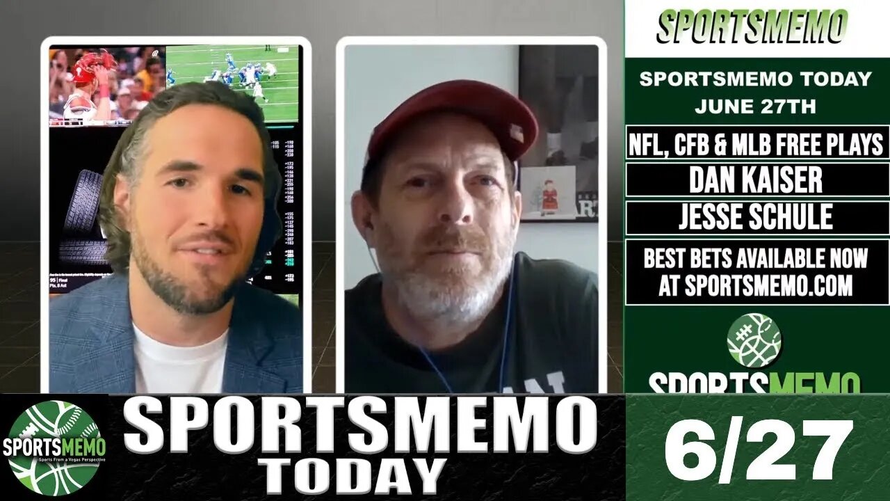 Free Sports Picks | MLB Predictions | NFL Season Win Totals | CFB Week 0 | SportsMemo Today June 27