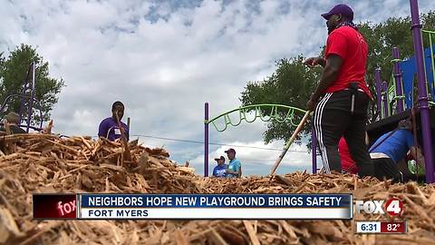 Volunteers build kid-designed playground in 6 hours