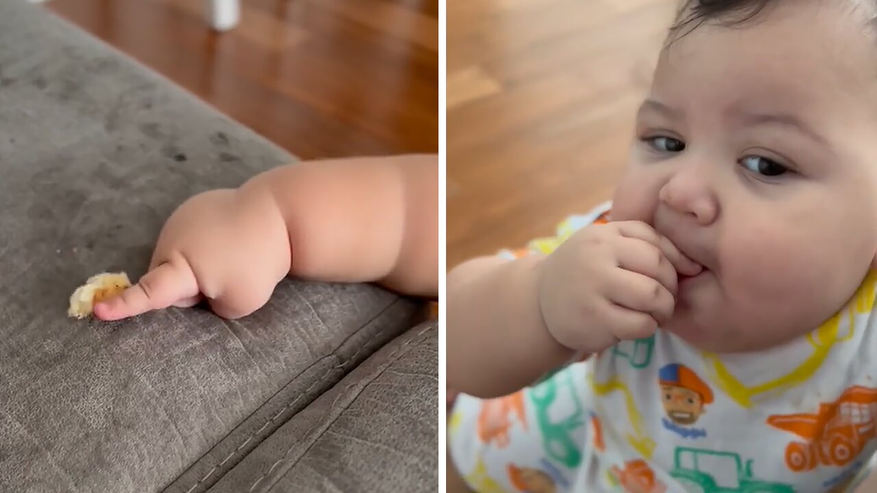 Adorable Baby Makes Sure No Crumb Is Left Behind