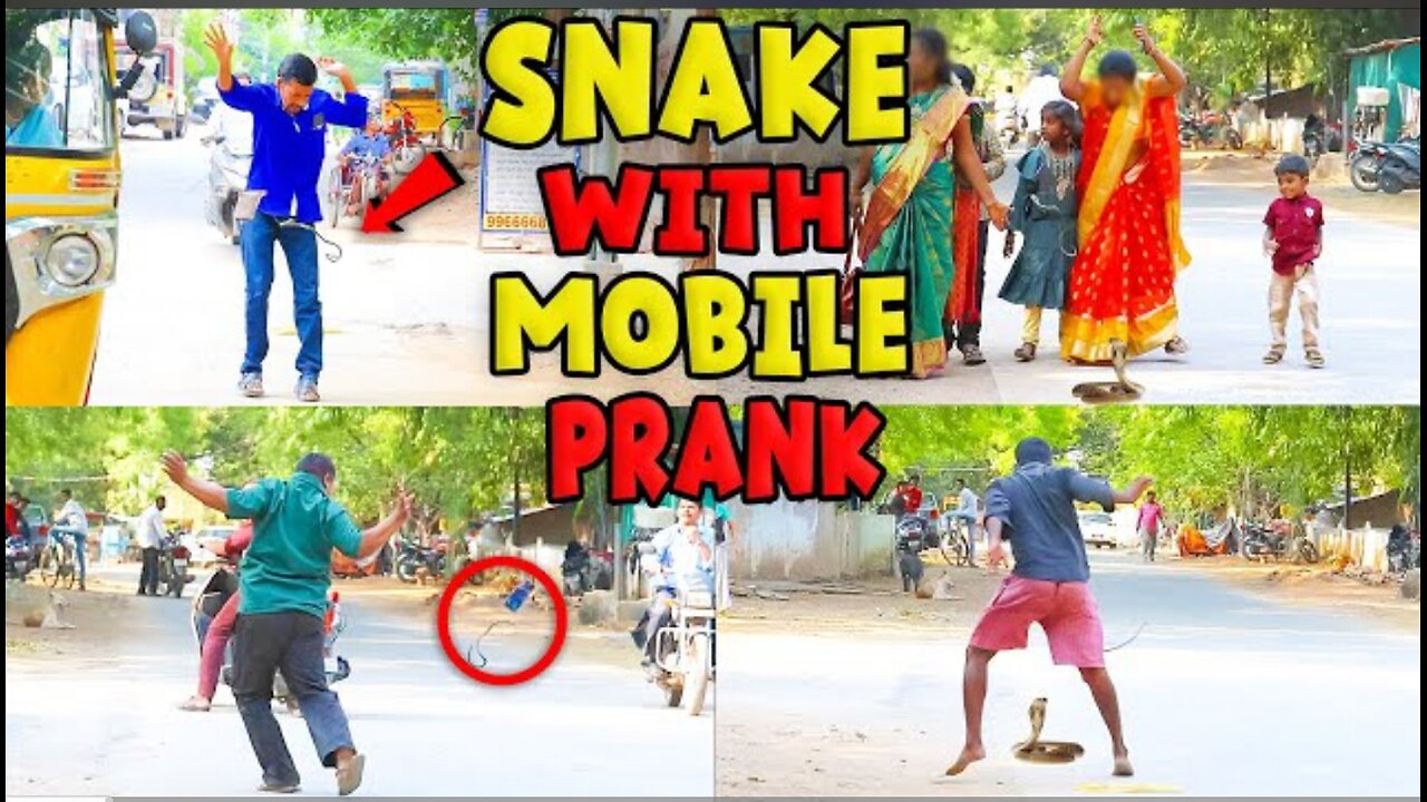 Snake with mobile prank 🐍🐍🐍