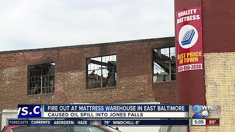 Four Alarm Fire Out At Mattress Warehouse in East Baltimore