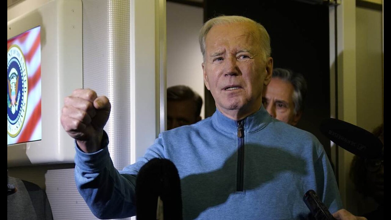 Another Hilarious Angle on Biden Plane Gaggle Shows His Team's Desperation to Stop Him From Talking