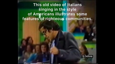 That Italian music video that illustrates righteous movements.