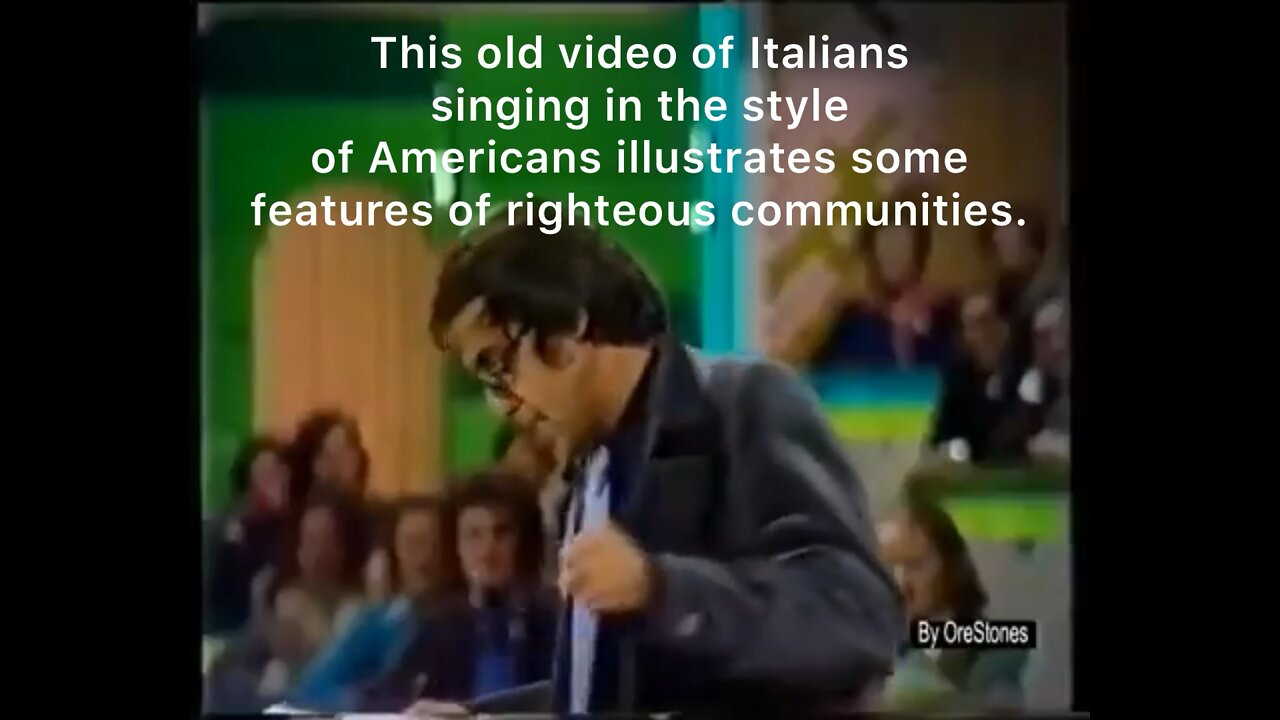 That Italian music video that illustrates righteous movements.