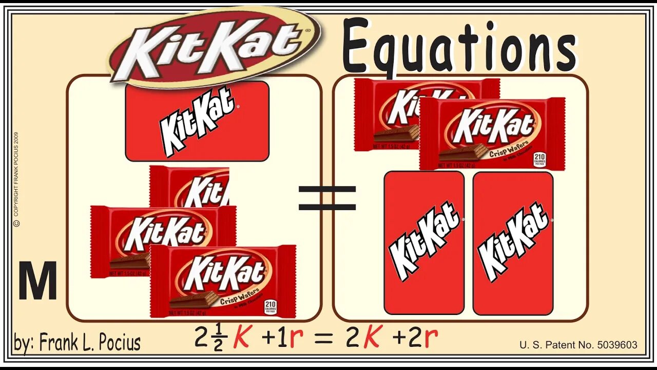 VISUAL KITKAT 2.5K+1r=2K+2r EQUATION _ SOLVING BASIC EQUATIONS _ SOLVING BASIC WORD PROBLEMS