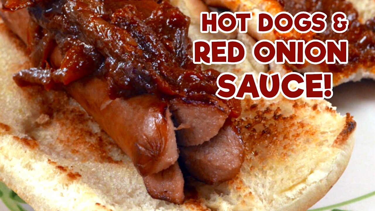 Hot Dogs and Red Onion Sauce