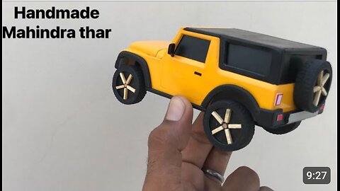 How to make mahindra thar from cardboard | #miniature #diy