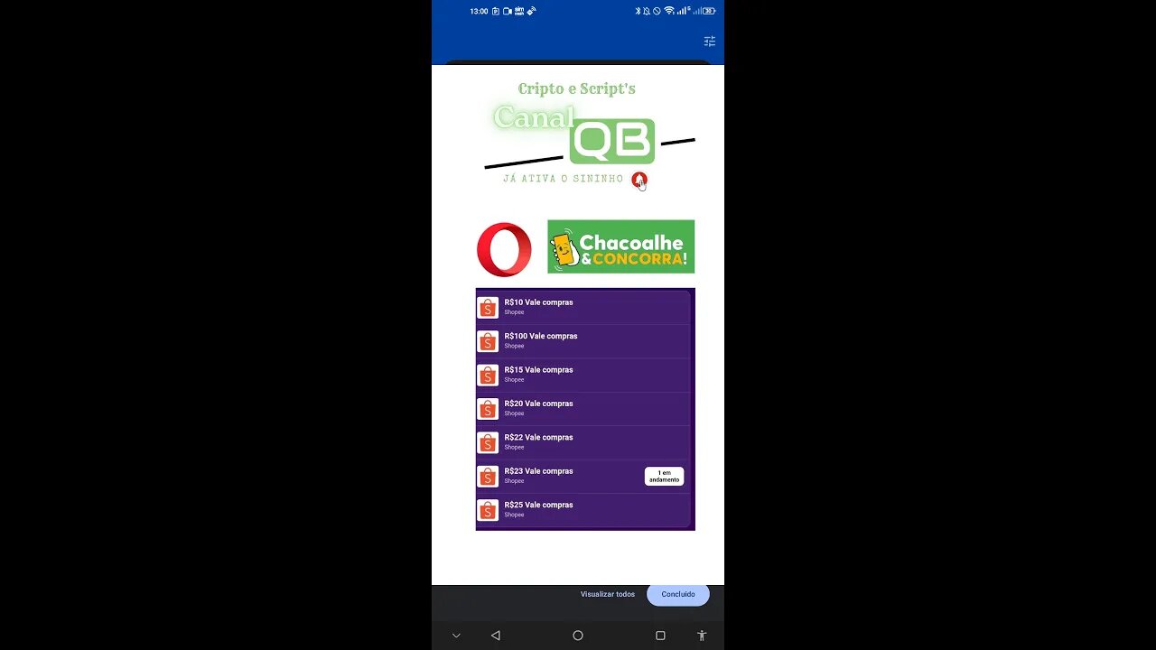 CanalQb - Airdrop - Aplicativo - Navegador Opera - Chacoalhe & Concorra - 06/09/2023