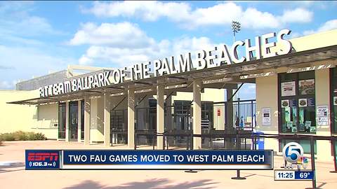 Two upcoming FAU Baseball games moved to FITTEAM Ballpark of the Palm Beaches