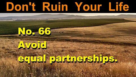 DRYL No. 66 -- Avoid equal partnerships.