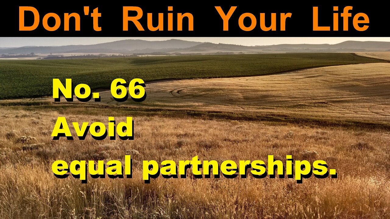 DRYL No. 66 -- Avoid equal partnerships.