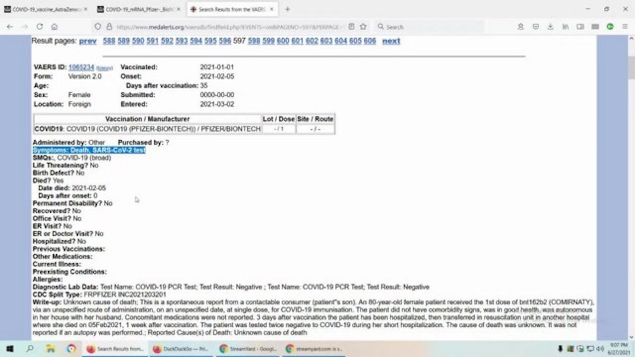 is the CCP Vaccine a shot of death, if you are under 50 do not get it