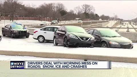 Drivers deal with morning mess on roads