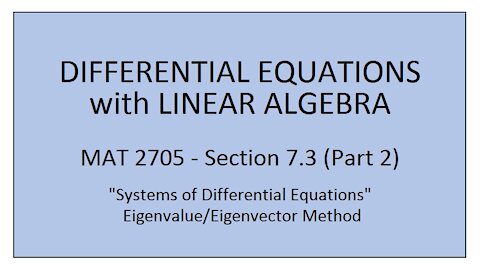 MAT 2705 - Section 7.3 (Part 2)