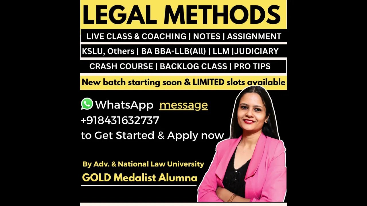 LEGAL METHODS online live coaching class for LL.B. students KSLU KLE all other Universities