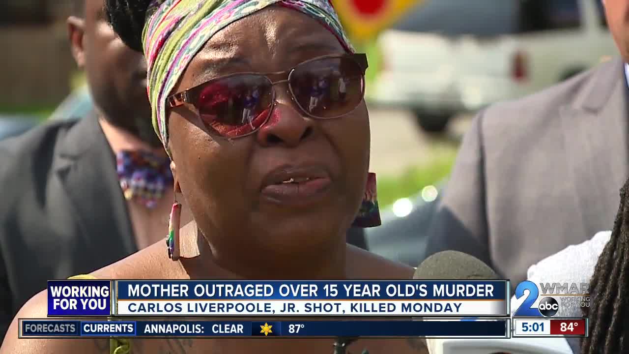 A mother pleads for justice over her slain 15-year-old son.