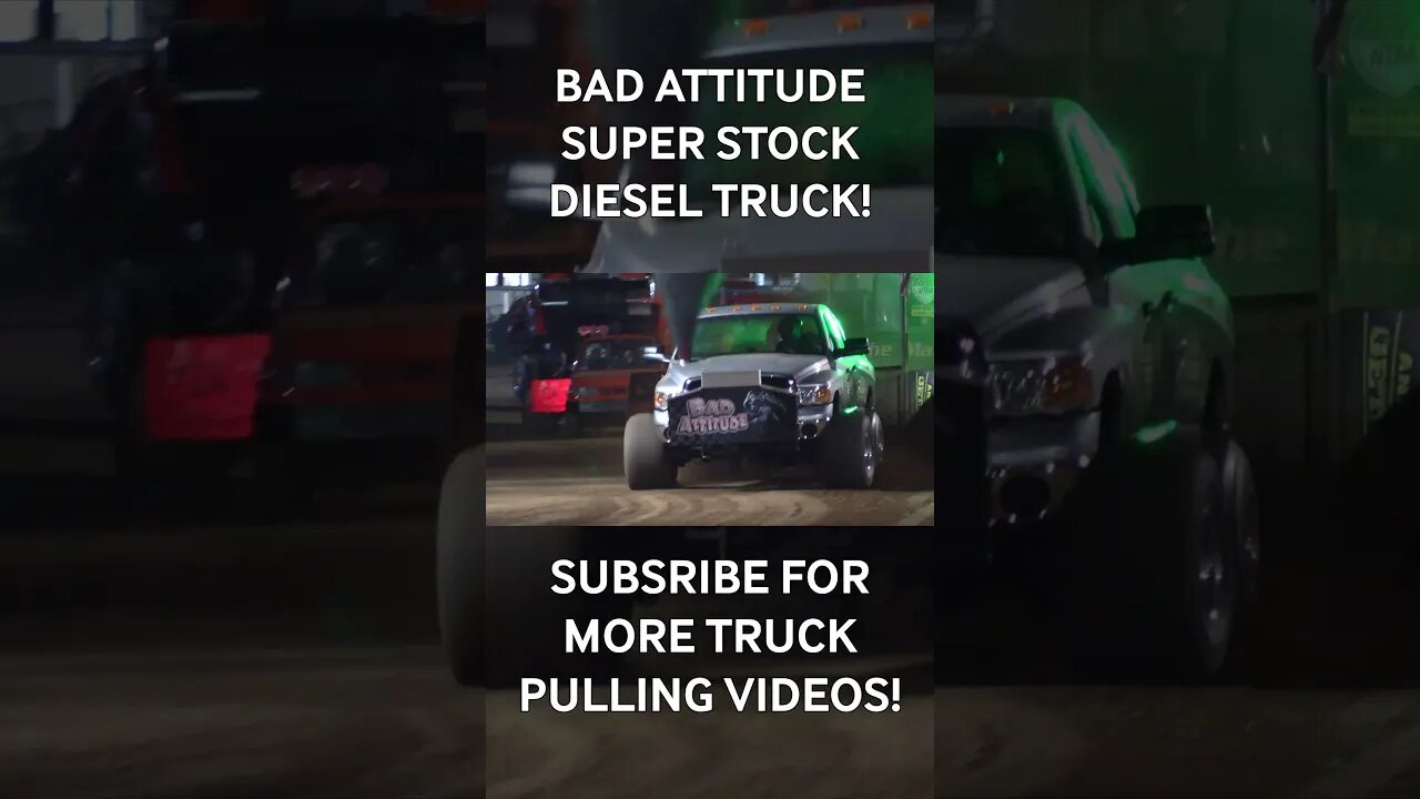 Bad Attitude Super Stock Diesel Pulling Truck! #truckpulls #truckpull #truckpulling #truck